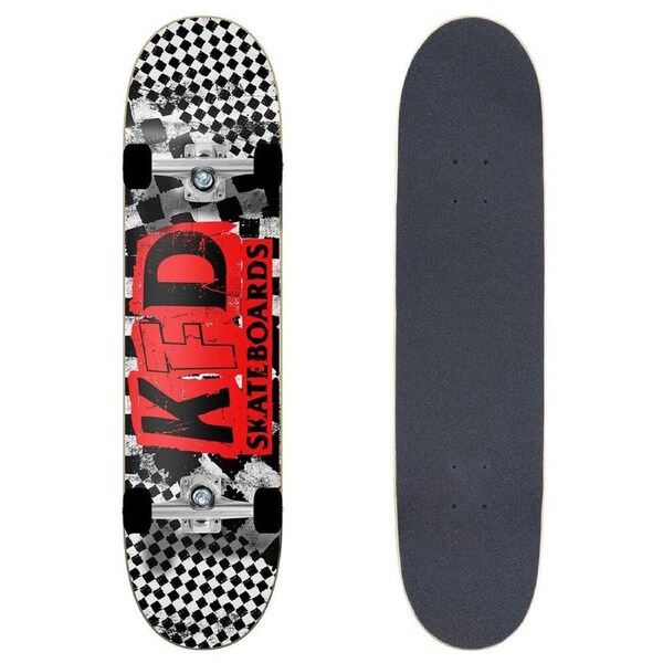 KFD Complete Skateboard Sports Deck Young Gunz Checker Ransom White 7.5in