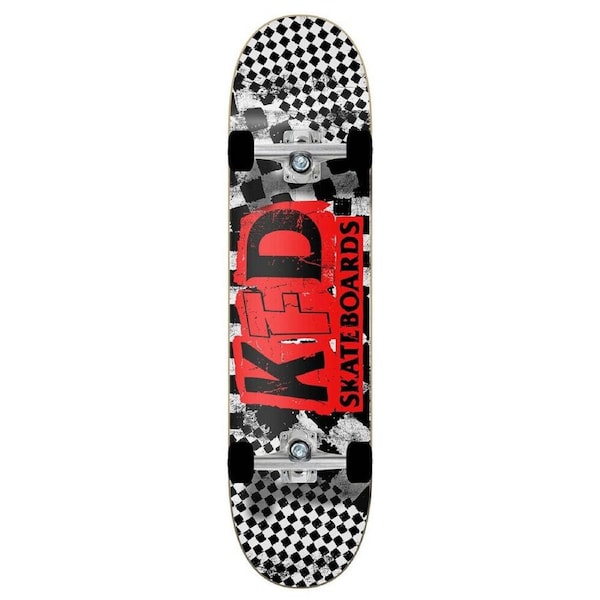 KFD Complete Skateboard Sports Deck Young Gunz Checker Ransom White 7 75in