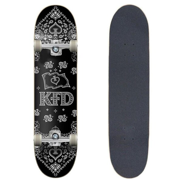 KFD Complete Outdoor Sports Beginner Skateboard Young Gunz Bandana Black 7.75in