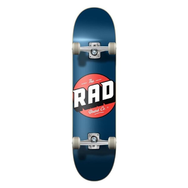 Rad Board Co Complete Skateboard Sports Deck Progressive Logo Classic Navy 8in