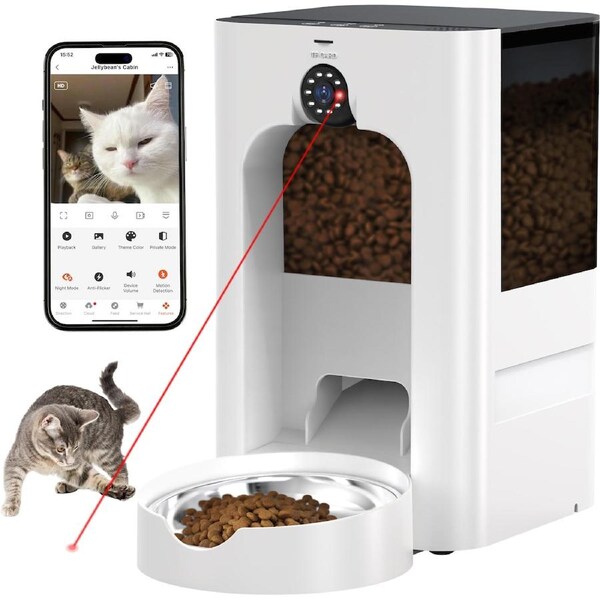 Advwin 5L Automatic Pet Feeder with Laser Teaser WiFi Camera APP Control