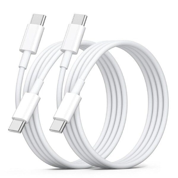 [2-Pack] USB Type C to C Cable 60W Fast Charging 2m/6FT Compatible with iPhone 16, iPad 10, MacBook, Laptop, Samsung Android