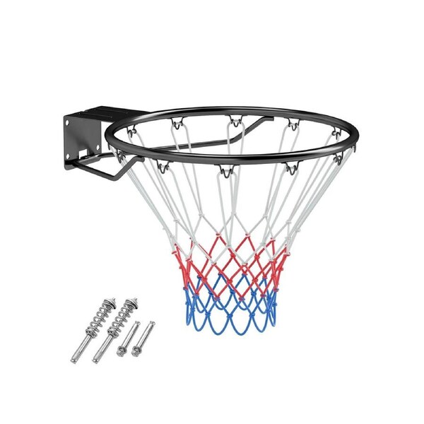 Costway 45CM Basketball Rim Replacement Indoor Outdoor Wall Mounted Basketball Hoop Ring w/12 Loops