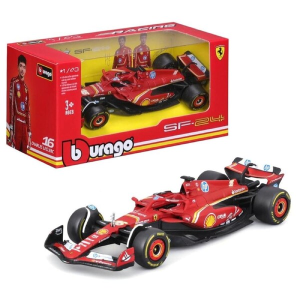 Bburago Formula Racing 2024 F-1 Ferrari SF-24 #16 Charles LeClerc WB Italian GP Imola 1:43 Scale Diecast Vehicle