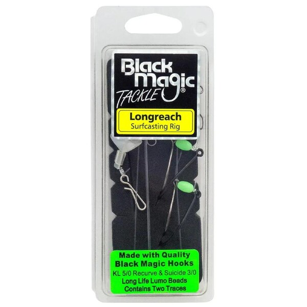 Black Magic Longreach Pre Made Surf Bottom Pulley Fishing Rig #No Float