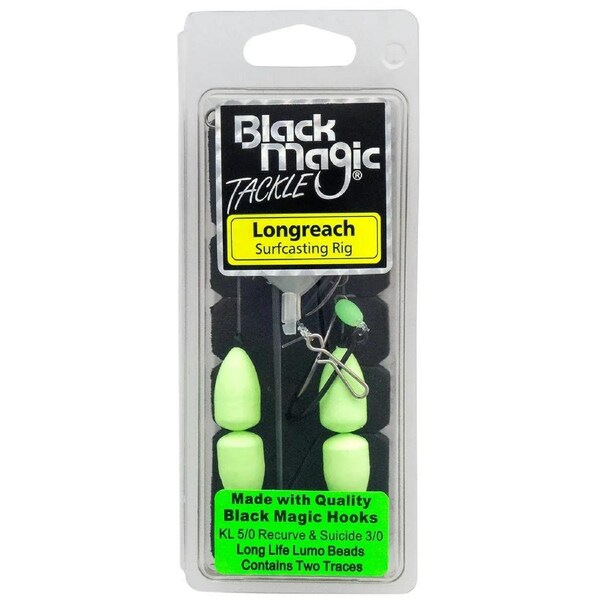 Black Magic Longreach Pre Made Surf Bottom Pulley Fishing Rig #Lumo Float