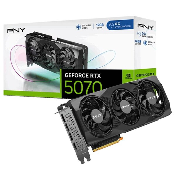 PNY GeForce RTX 5070 Triple Fan OC 12G Graphics Card (VCG507012TFXPB1-O)