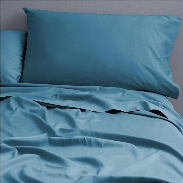 Canningvale Carrara Fitted Sheet Set Alessia Bamboo Cotton Ocean King