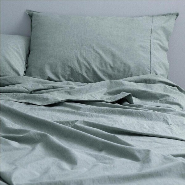 Canningvale Fitted Sheet Set Cotton Vintage Softwash Forest Green King