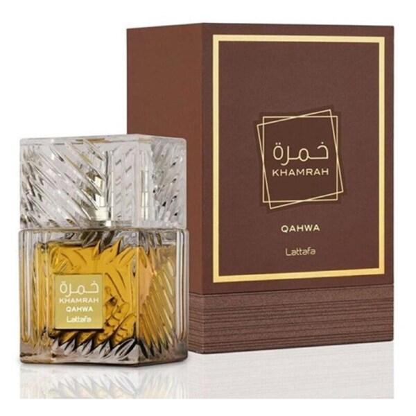 Lattafa Khamrah Qahwa by Lattafa Eau De Parfum Spray (Unisex) 3.4 oz for Men
