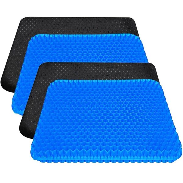 2Pcs Double Layer Honeycomb Seat Comfort Support Cushion Flex Back Spine Pain Relief