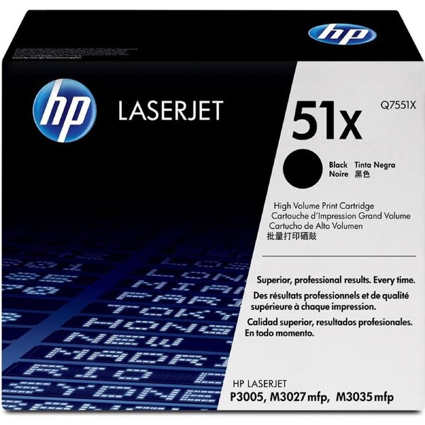 Genuine HP 51X High Yield Black Toner Cartridge Q7551X LaserJet P3005 M3027 mfp M3035 mfp