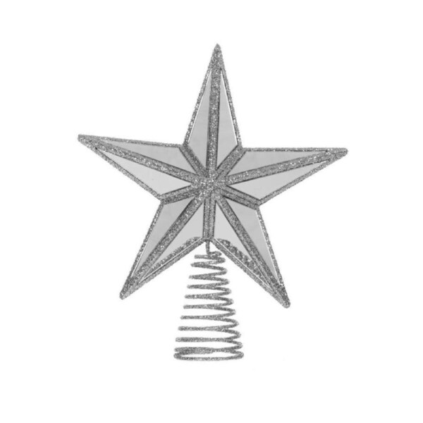 Mini 5 Point Mirrored Tree Topper Star 17cm
