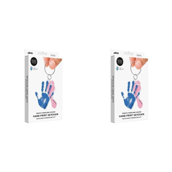 2PK Pikkii Kids Handprint Magic Shrink Film Keyring Kit Craft Kit 15x22cm 3y+