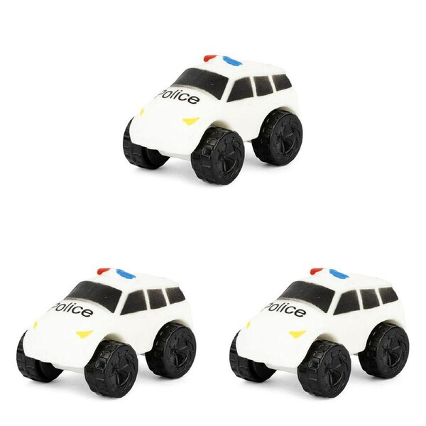 3PK Keycraft Stretch Wheels Police Car Stress Relief Sensory Toy Assorted 3y+