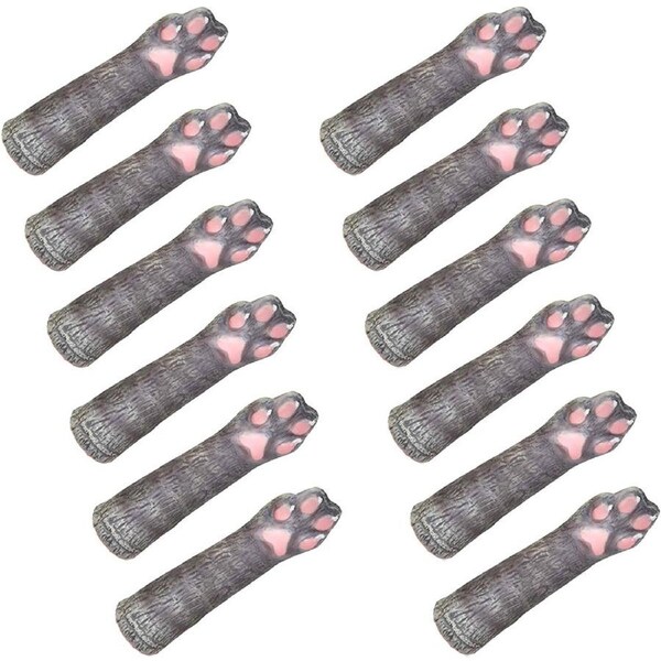 12PK Archie McPhee Latex Finger Cat Paw Cat Finger Puppet Toy 11.4cm Assorted