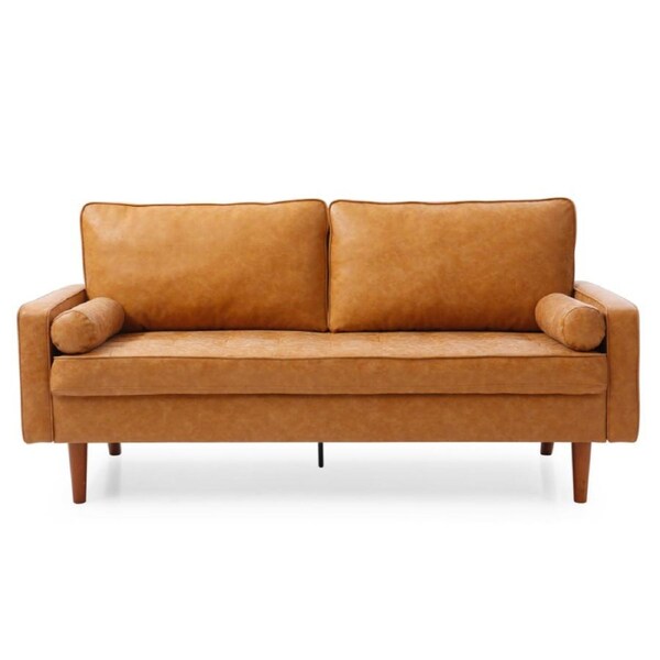 Coogee 2.5 Seater Faux Leather Sofa Brown