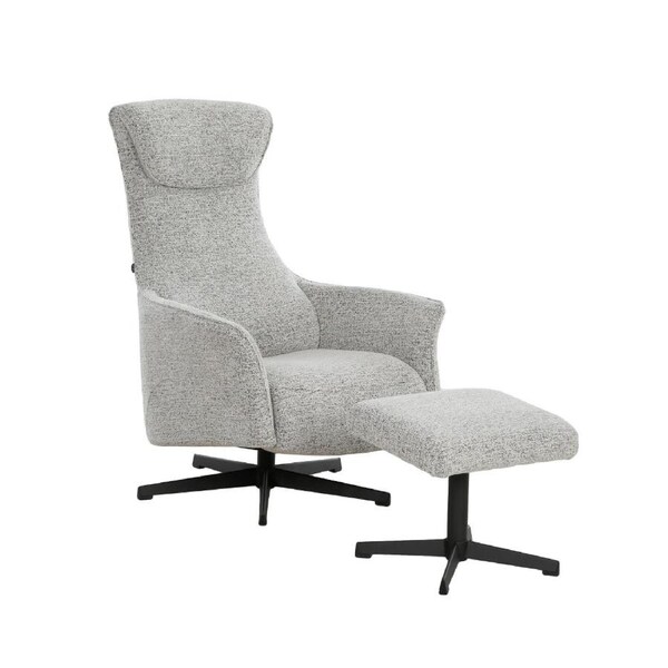 Miami Armchair with Footstool Light Grey