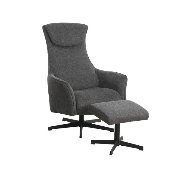 Miami Armchair with Footstool Grey