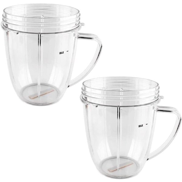 18oz Cups with Handle for Nutribullet Parts for Nutri Bullet 600W and 900W (2 18oz Cups with Handle)