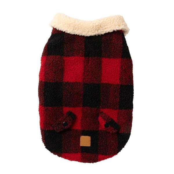 Lumberjack 25 Red Size 1 26 to 29cm Long Dog Jacket Coat by Fuzzyard