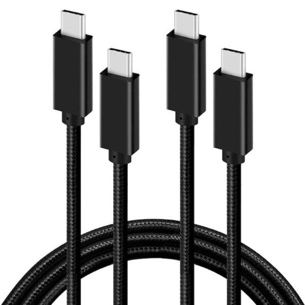 2PCS Usb-C To Usb-C Cable 100W Power Delivery Usb C 3.2 20Gbps 4K 60Hz Video Cord Compatible With Iphone 15 Pro Max, Macbook Pro, Ipad Pro, Chromebook, Galaxy S24, Pixel 8, Switch, 1M (Black)