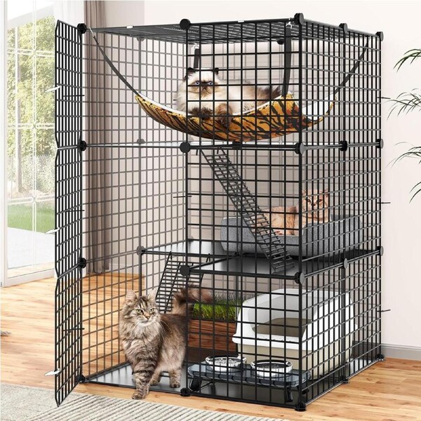 Advwin 3 Tier Cat Cage DIY Pet Crate Cat Villa Cat Enclosure