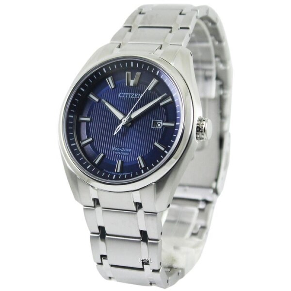 Citizen Eco-Drive Titanium Blue Dial Power Reserve Date AW1240-57L Men's Watch