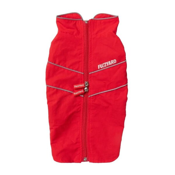 Breaker Red Size 2 30 to 33cm Long Dog Raincoat by Fuzzyard