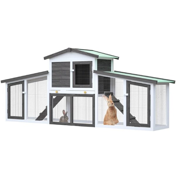 Advwin Large Rabbit Hutch Chicken Coop Wooden Pet House