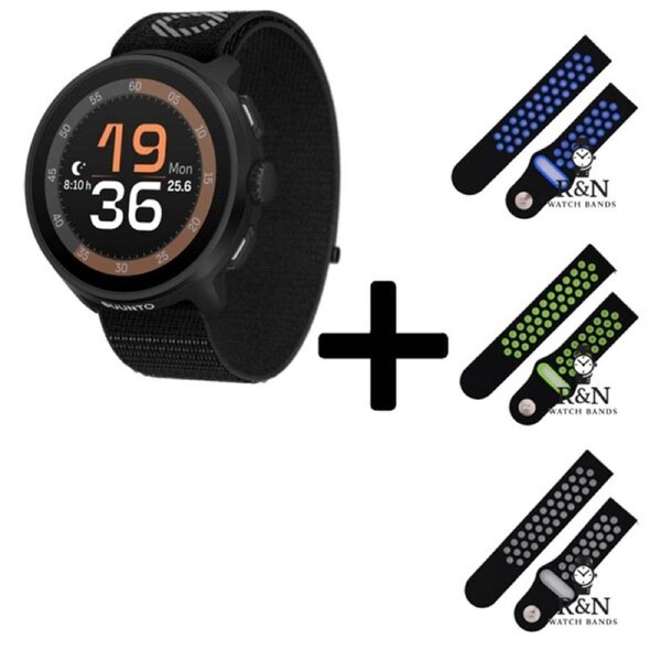 Suunto RUN GPS Watch (Black) + R&N Strap Edition