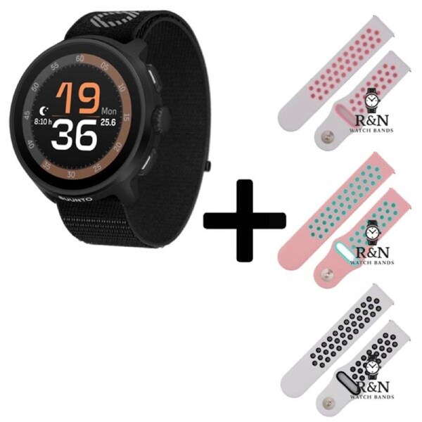 Suunto RUN GPS Watch (Black) + R&N Strap Edition