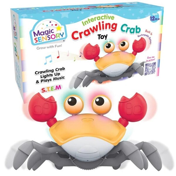 Magic Sensory Interactive Crawling Crab Toy (Orange)