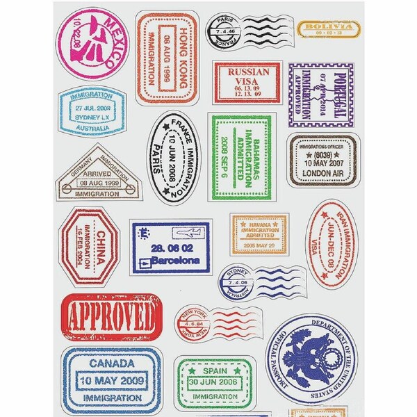 My Passport Stamp Sticker Sheets (12 Sheets)