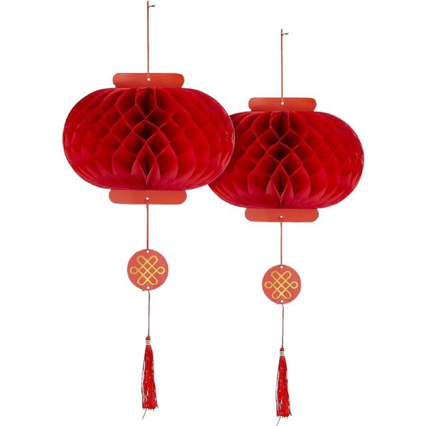 Chinese New Year Honeycomb Lanterns (Set of 2)