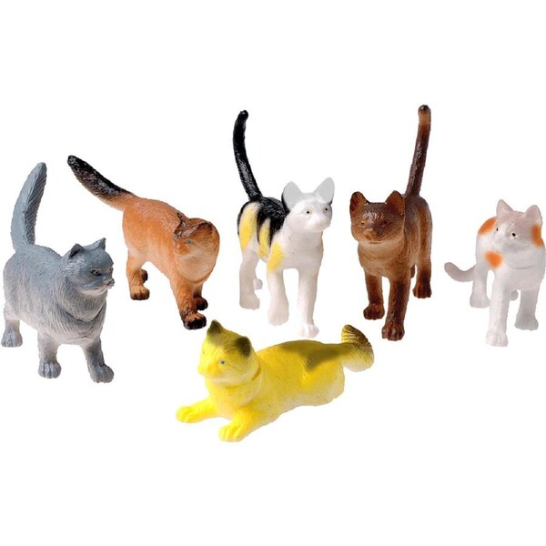 Cat Plastic Toy Figures (Pack of 12)