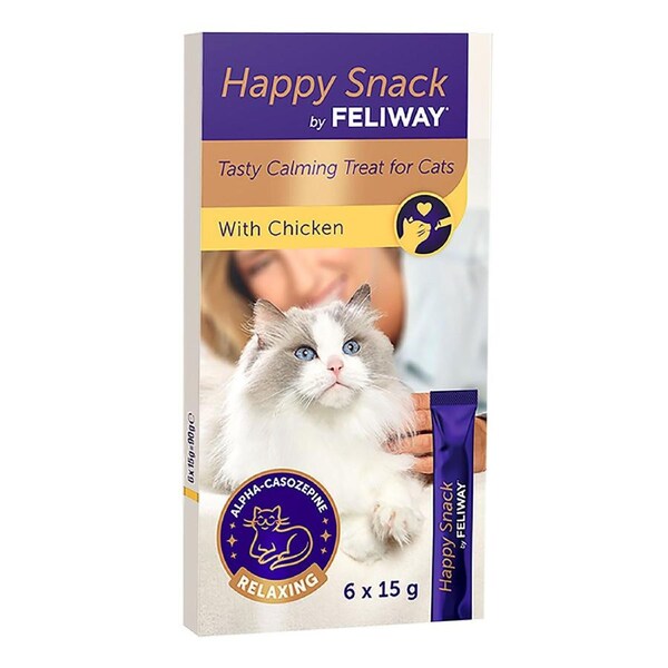Feliway 15g x 6 Happy Snack Cat Calming Treats for Felines