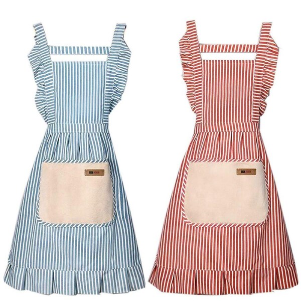 2 Pack Adjustable Kitchen Apron Cooking Apron For Women With Pockets