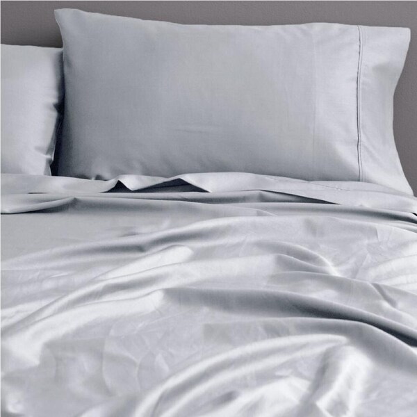 Canningvale Fitted Sheet Set Bedding Palazzo Royale 1000TC Silver King