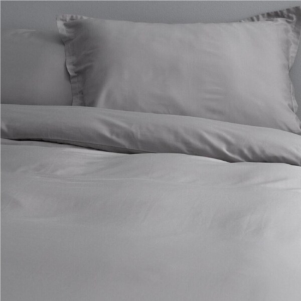 Canningvale Alessia Quilt Cover Set Bamboo Cotton Home Bedding Grey Queen