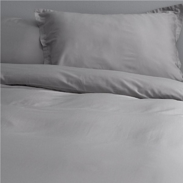 Canningvale Alessia Quilt Cover Set Bamboo Cotton Home Bedding Grey King