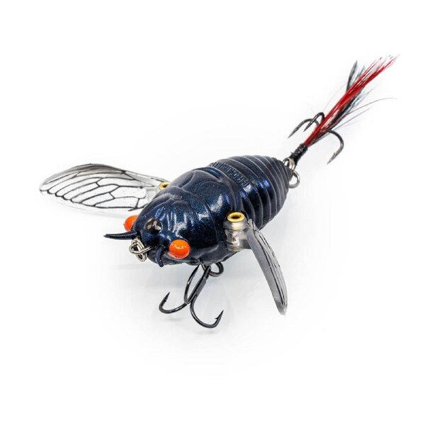 Chasebaits Ripple Cicada 43mm Soft Plastic Topwater Fishing Lure #01 Red Eye
