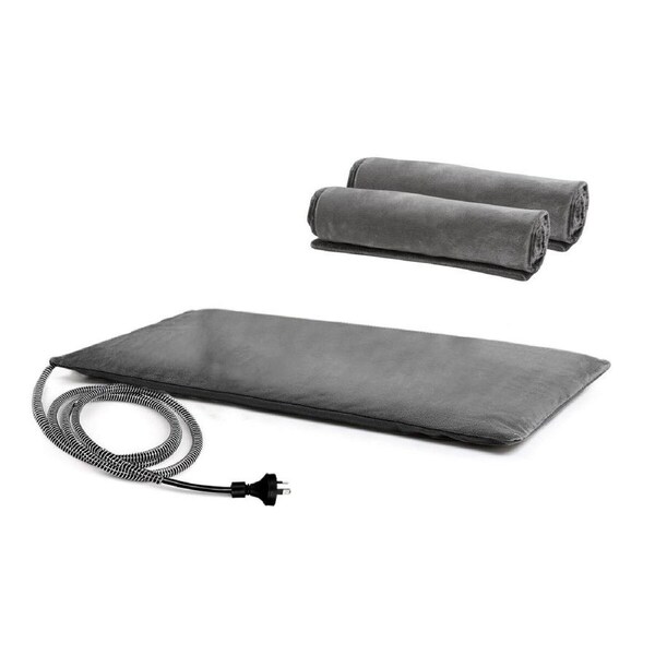 Pet Heating Pad Heated Cat Dog Bed Outdoor Electric Heater Blanket Inflatable Puppy Doggy Mat Warmer 70x40cm Waterproof Bunny Cushion Outside Safe