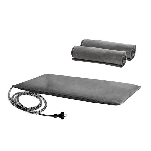 Pet Heating Pad Heated Cat Dog Bed Outdoor Electric Heater Blanket Inflatable Puppy Doggy Mat Warmer 90x60cm Waterproof Bunny Cushion Outside Safe