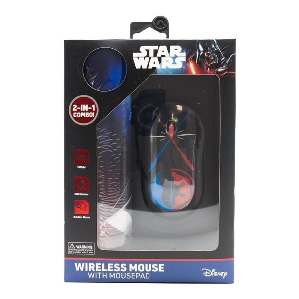 Disney Star Wars Bluetooth Wireless Computer Mouse w/ Mousepad