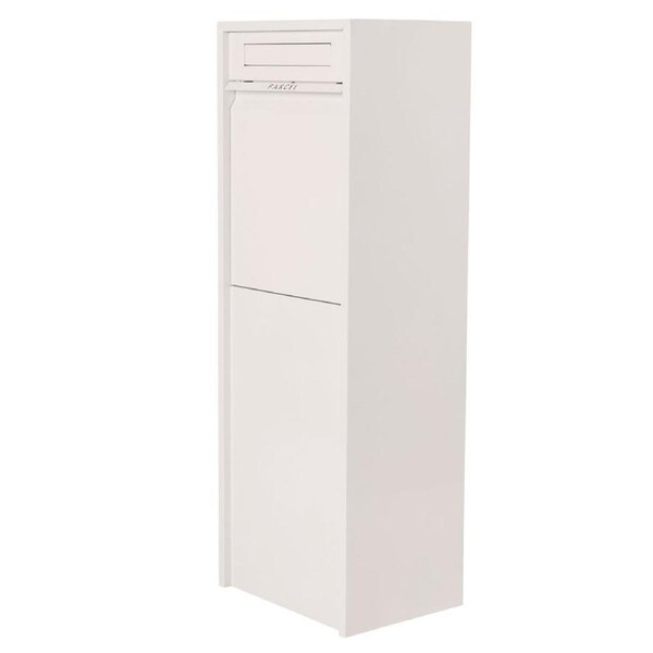 Northcote Pottery Zip Steel Parcel Pillar Letterbox in White with Combination Lock