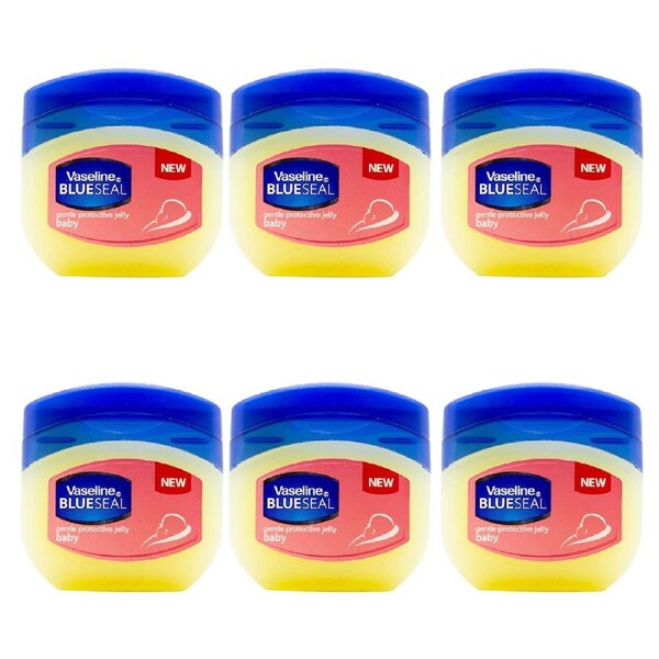 6x Vaseline Blue Seal 50ml Baby Gentle Protective Petroleum Jelly Moisturiser