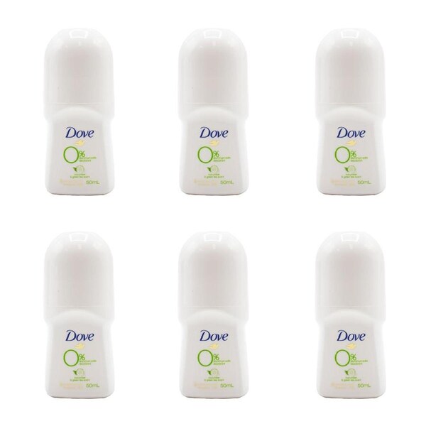 6x Dove 50ml Antiperspirant Roll On Deodorant 48h Protection Cucumber/Green Tea