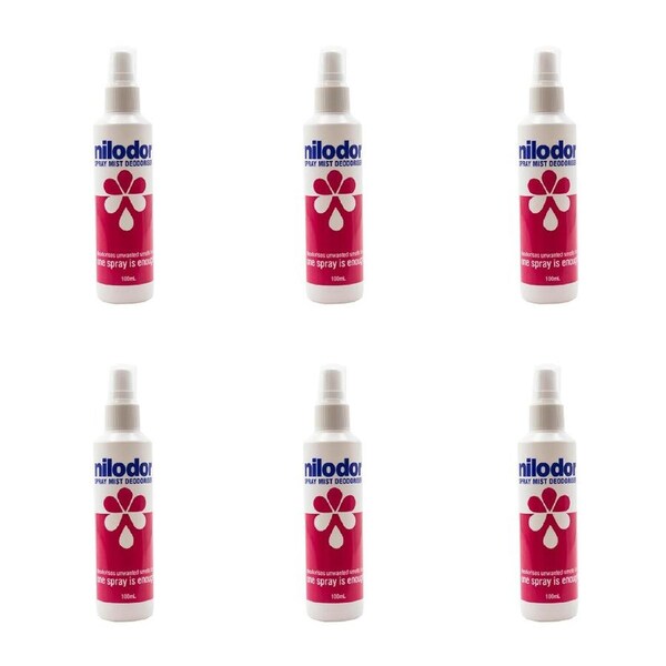 6x Nilodor Home/Room Air Freshener Spray Mist Deodoriser Odour Eliminator 100ml