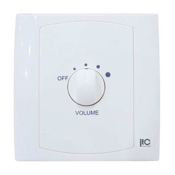ITC 100V 40W 5 Setting Wall Plate In-Wall Volume Control Transformer Switch WHT